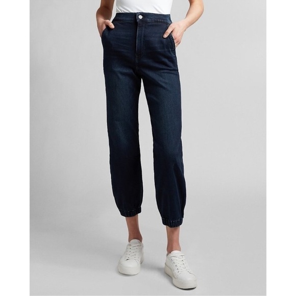 Express High Rise Blue Jogger Jeans - Picture 1 of 6